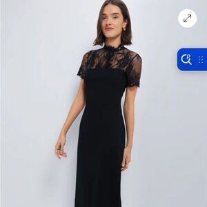 Chic Black Lace Midi Dress
